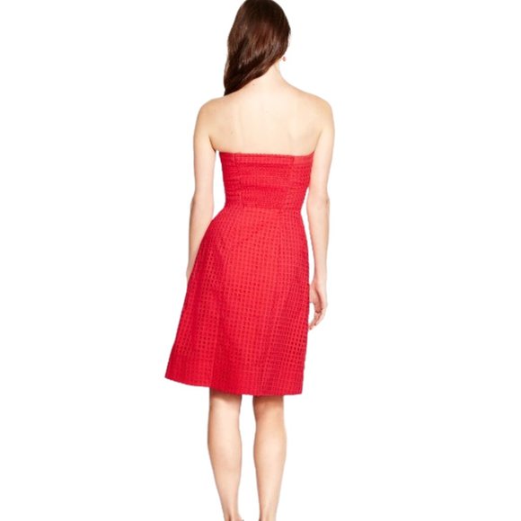 NEW WHBM Watermelon Removable Strap Eyelet Fit-and-Flare Dress - Picture 7 of 13